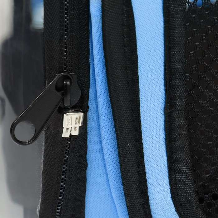 Переноска для животных прозрачная, 42*32*28 см, голубая Переноска для животных прозрачная, 42*32*28 см, голубая