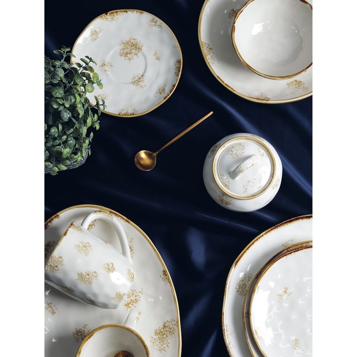 Блюдо фарфоровое Доляна Organic Gold, 30&times;21&times;2,5 см, цвет белый