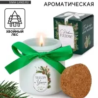 Ароматическая свеча в матовом стакане &laquo;С Новым годом&raquo;, аромат хвойный лес