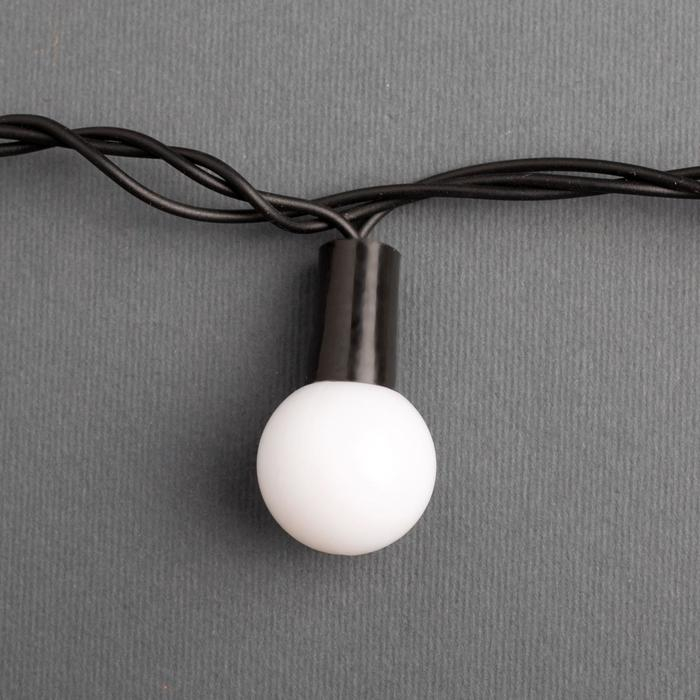 Гирлянда &laquo;Нить&raquo; 20 м с насадками &laquo;Шарики 1.5 см&raquo;, IP44, тёмная нить, 200 LED, свечение мульти (RG/RB), мигание, 220 В