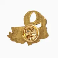 Значок "9 Мая", цветной в золоте