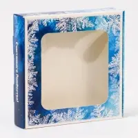 Подарочная коробка сборная с окном &laquo;Зимушка&raquo;, 13&times;13&times;3 см