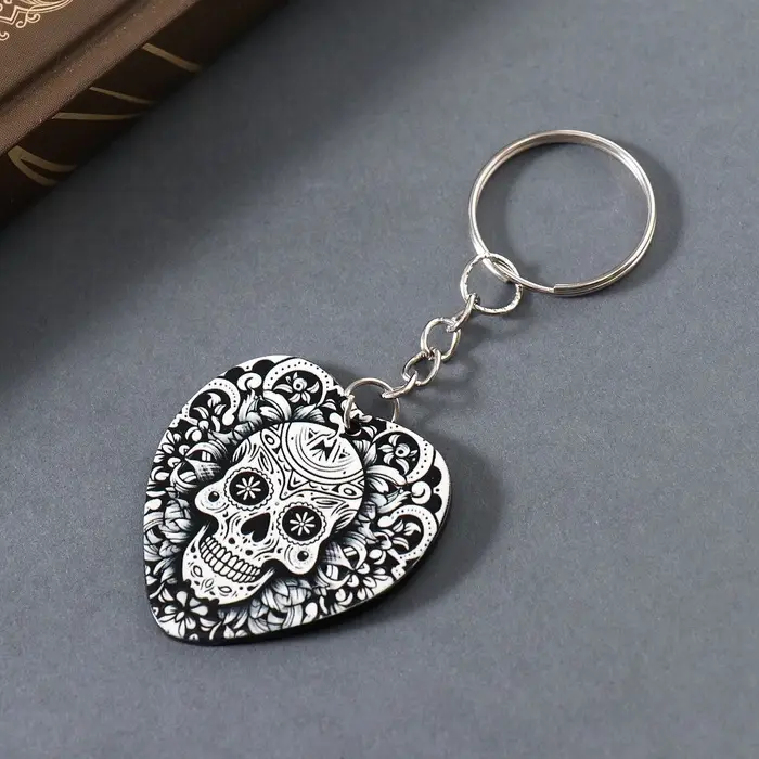 Брелок акрил "Череп в сердце" 4,3х3,7х0,2 см