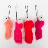 Пушистик на подвеске "Мышонок цветной с белой мордочкой" МИКС 12х3,5х3,5 см