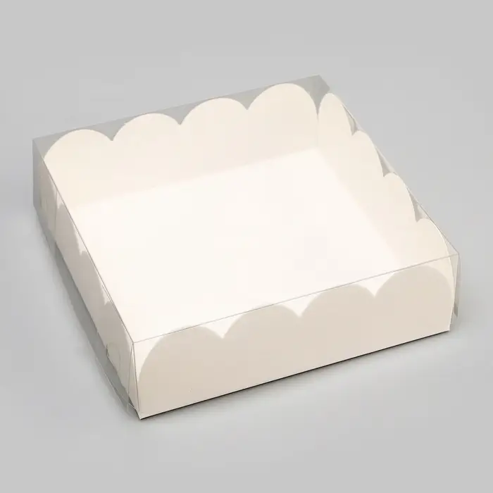 Коробка для печенья, кондитерская упаковка, Белая, 13&times;13&times;4 см