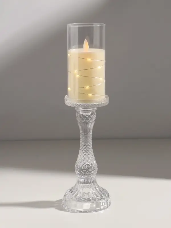 Подсвечник стекло "Монпелье" прозрачный d=8 см 8,8х8,8х22 см