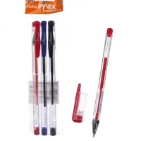 Набор гелевых ручек 3 цвета, стержень синий, красный, черный, корпус прозрачный