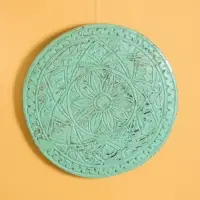 Панно " Мандала" дерево, 30х30х2 см, цв. бирюзовый