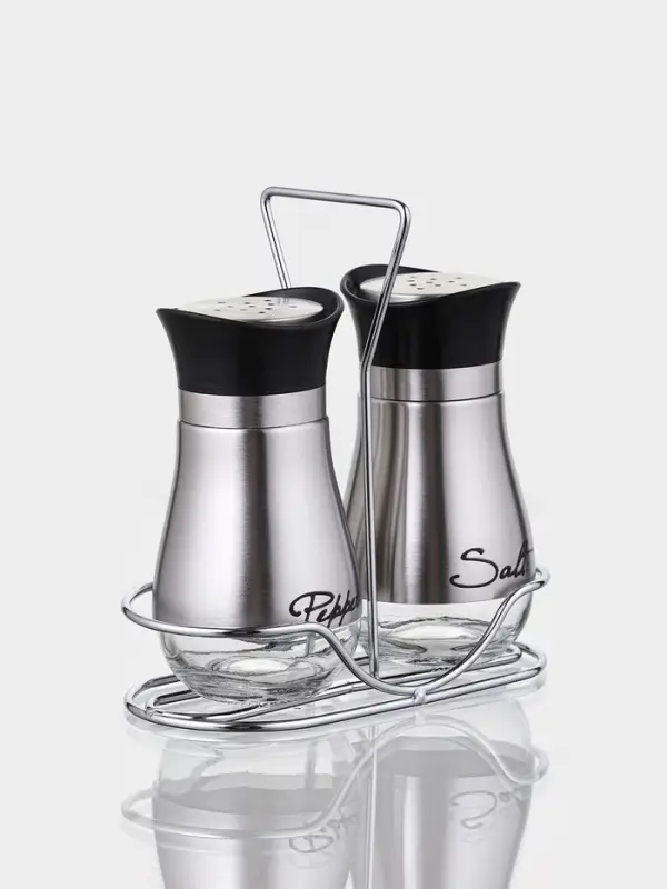 Набор для специй "Сияние.Silver", 2 шт, на подставке
