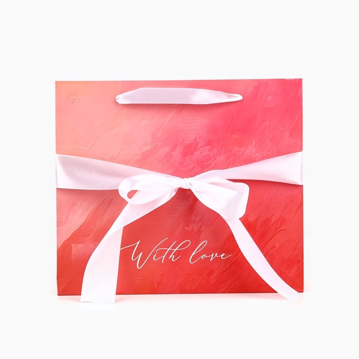 Пакет ламинированный с лентой &laquo;С любовью&raquo;, M 30 &times; 9 &times; 26 см