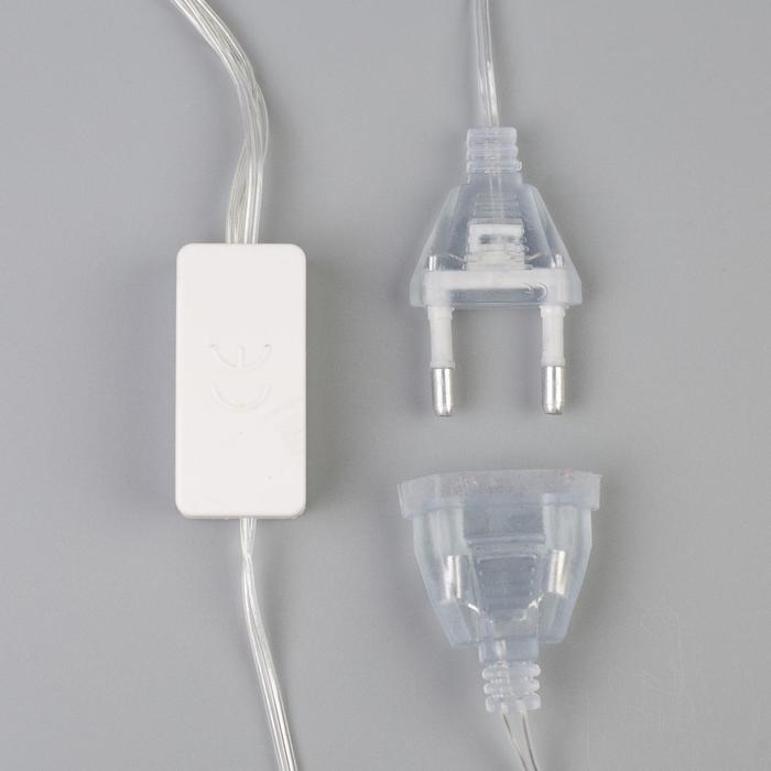 Гирлянда &laquo;Занавес&raquo; 3 &times; 1.4 м с насадками &laquo;Перья&raquo;, IP20, прозрачная нить, 80 LED, свечение мульти (RG/RB), мигание, 220 В