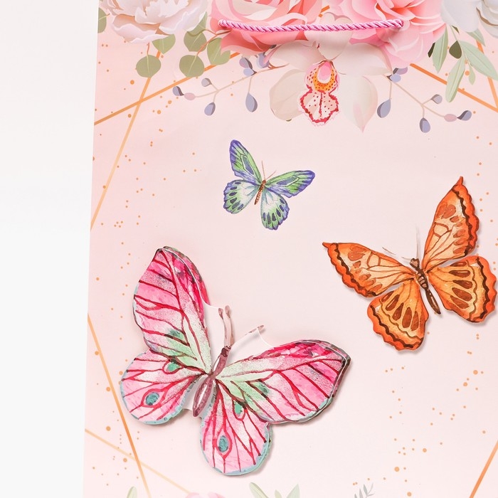 Пакет ламинированный &laquo;Бабочки&raquo;,  30 &times; 41,5 &times; 12 см
