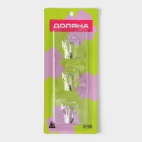 Крючки самоклеящиеся Доляна &laquo;Классика&raquo;, 3 шт, цвет прозрачный
