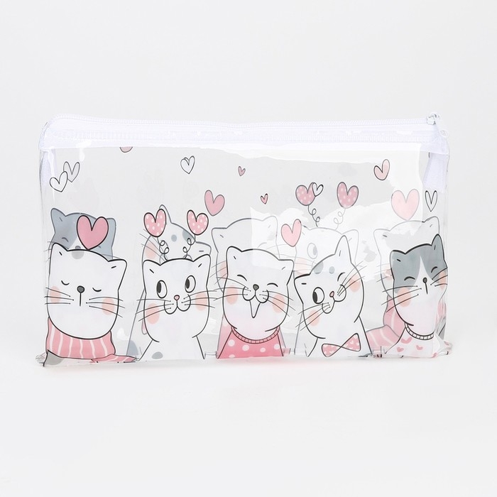 Косметичка-пенал на молнии, цвет прозрачный