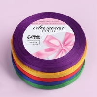 Набор атласных лент &laquo;Радуга&raquo;, 5 шт, размер 1 ленты: 6 мм &times; 23 &plusmn; 1 м