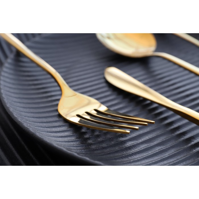 Столовые приборы из нержавеющей стали Magistro &laquo;Блинк&raquo;, 4 предмета, цвет золотой