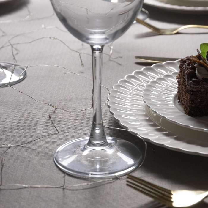 Гирлянда &laquo;Мишура&raquo; 5 м роса, IP20, серебристая нить, 100 LED, свечение белое, USB