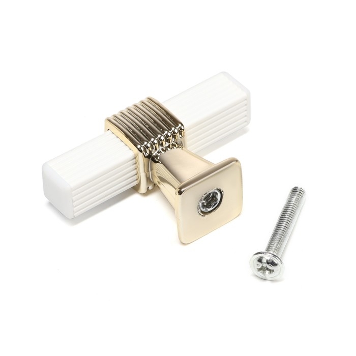 Ручка кнопка CAPPIO PK117, цвет белый/золото