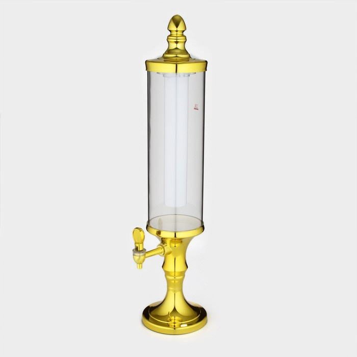 Башня пивная &laquo;Петронас&raquo;, 3 л, колба с подсветкой, 2 батарейки, цвет золотой