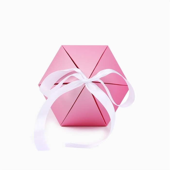 Переноска - шестиугольник для цветов &laquo;С любовью!&raquo;, розовая, 15 х 35 х 15 см