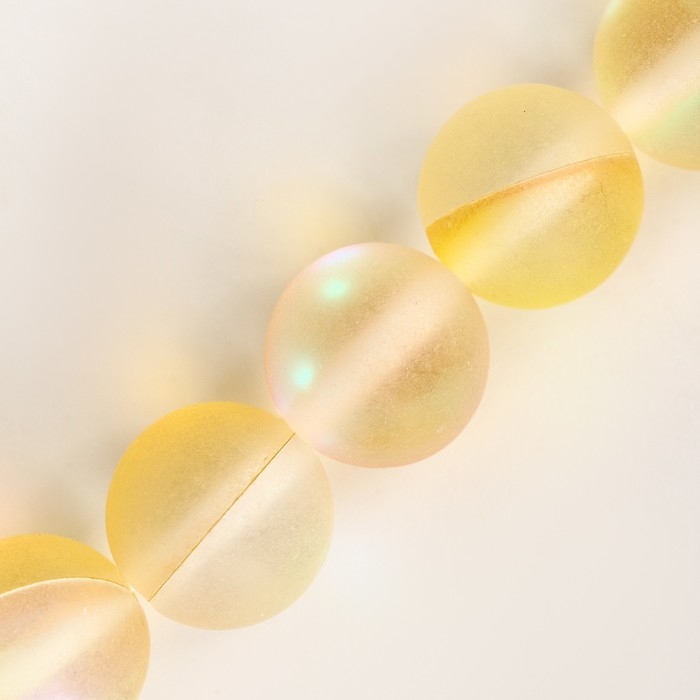 Бусины из натурального камня &laquo;Кошачий глаз&raquo;, набор 46 шт., размер 1 шт. &mdash; 8 мм, жёлтый