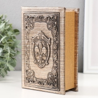 Сейф-книга дерево кожзам "Щит с геральдической лилией" тиснение, под металл 17х11х5 см