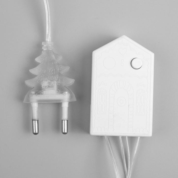 Гирлянда &laquo;Нить&raquo; 4 м с насадками &laquo;Колокольчик&raquo;, IP20, прозрачная нить, 20 LED, свечение белое, 8 режимов, 220 В