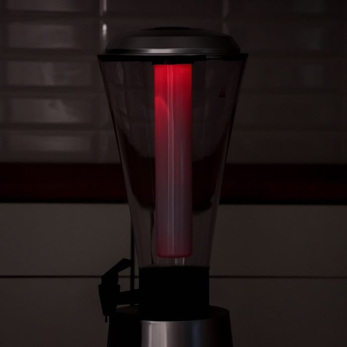 Башня пивная &laquo;Металлик&raquo;, 3 л, колба с подсветкой, 2 батарейки, цвет серебристый