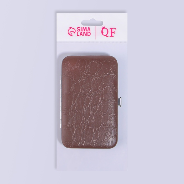 Набор маникюрный &laquo;Рептилия&raquo;, 8 предметов, в футляре, цвет коричневый