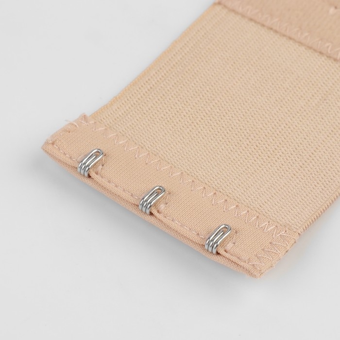 Застёжка-удлинитель для бюстгальтера, 3 ряда 3 крючка, 5 &times; 10,5 см, 3 шт, цвет бежевый