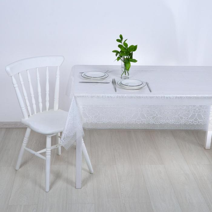 Скатерть без основы многоразовая &laquo;Ажур&raquo;, 120&times;180 см, прозрачная