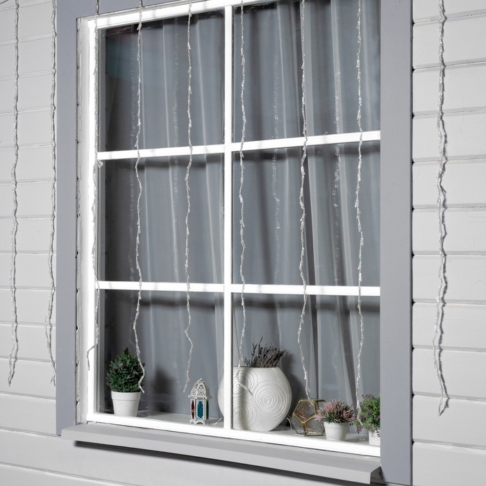 Гирлянда &laquo;Водопад&raquo; 2 &times; 1.5 м, IP44, прозрачная нить, 400 LED, свечение белое, 8 режимов, 220 В