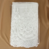 Кружево на сетке, 280 мм &times; 11 &plusmn; 1 м, цвет айвори