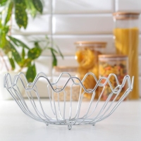 Фруктовница Доляна, 24&times;24&times;10 см, цвет хром