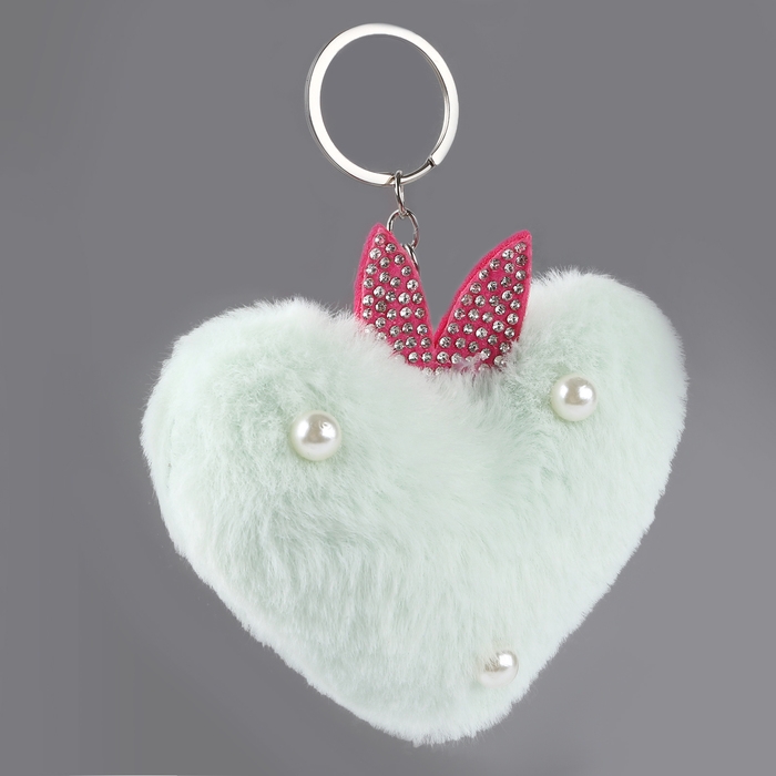 Брелок &laquo;Сердечко&raquo; с ушками, 7 см, цвет голубой