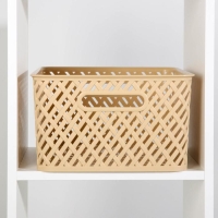 Корзина для хранения &laquo;Плетёнка&raquo;, 35&times;29&times;17,5 см, бежевая