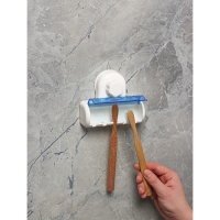 Держатель для зубных щёток на вакуумной присоске Доляна &laquo;Белая коллекция&raquo;