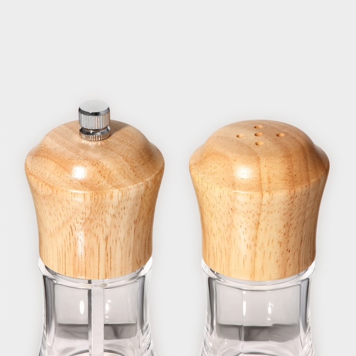 Набор мельниц для специй Доляна, 2 предмета, 10&times;5&times;13 см