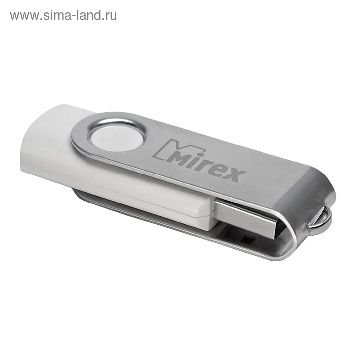 Флешка Mirex SWIVEL WHITE, 32 Гб, USB2.0, чт до 25 Мб/с, зап до 15 Мб/с, белая