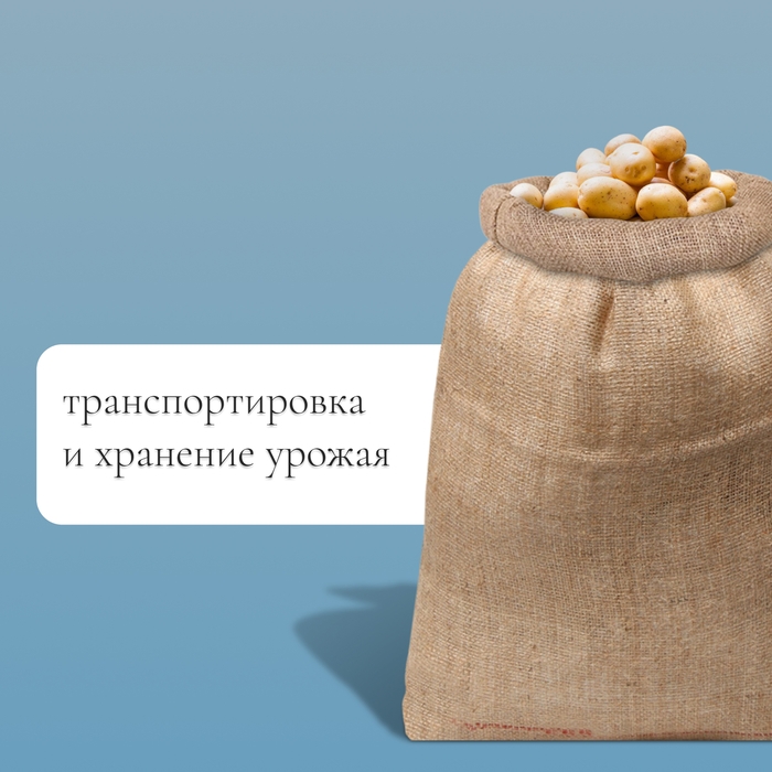 Мешок джутовый, 50 &times; 69 см, плотность 260 г/м&sup2;, плетение 46 &times; 34 нити, с завязками