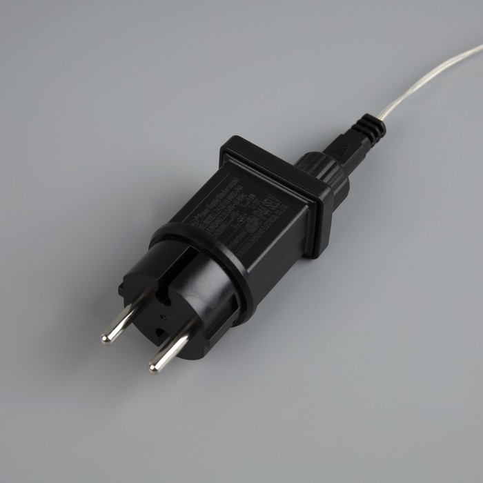 Гирлянда &laquo;Нить&raquo; 50 м роса, IP44, серебристая нить, 500 LED, свечение тёплое белое, 8 режимов, 31 В