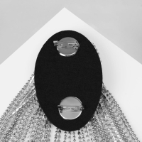 Брошь &laquo;Эполет&raquo;, цвет белый в серебре