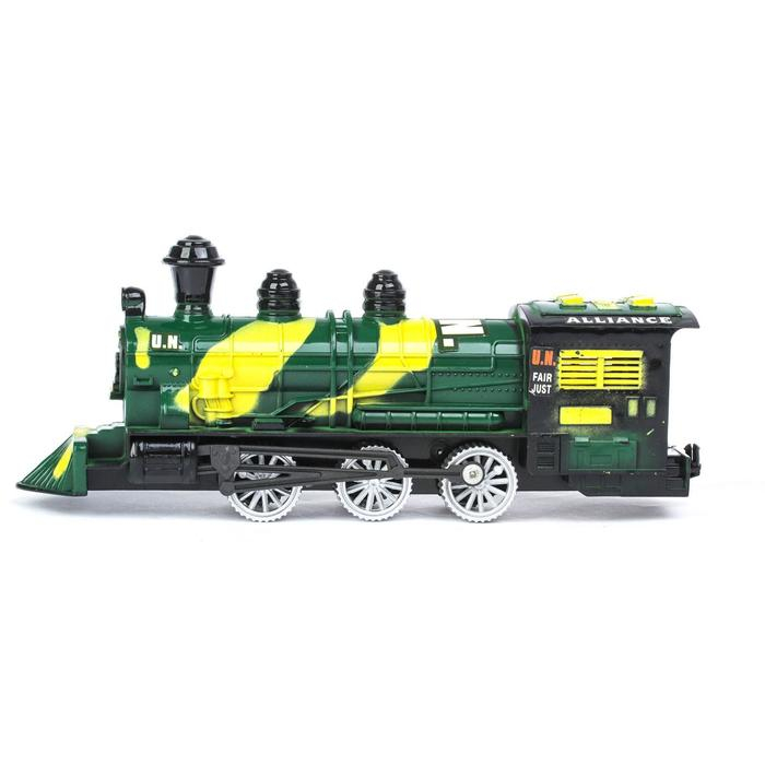 Паровоз инерционный &laquo;Военный&raquo;, с танками, цвета МИКС