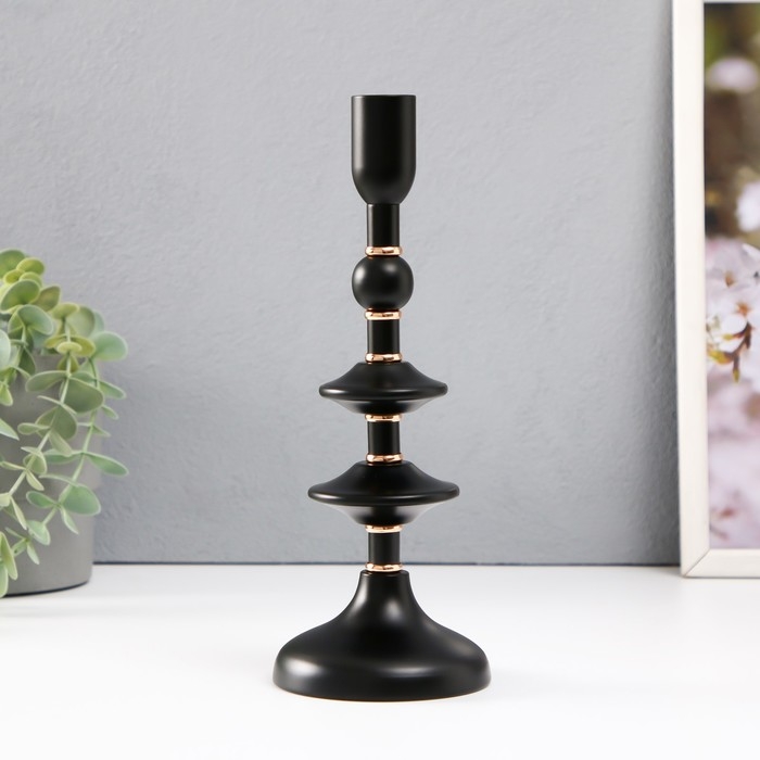 Подсвечник металл на 1 свечу d=2 см "Ирада" 9х9х24 см