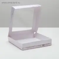 Кондитерская упаковка, коробка с ламинацией &laquo;Flowers&raquo;, 20 х 20 х 4 см