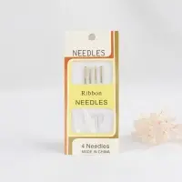 Иглы для вышивания лентой, d=1.07 мм, 4.4-4.9 см, с золотым ушком, 4 шт.
