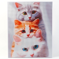 Алмазная мозаика с полным заполнением на холсте с подрамником &laquo;Котята&raquo;, 40 х 50 см