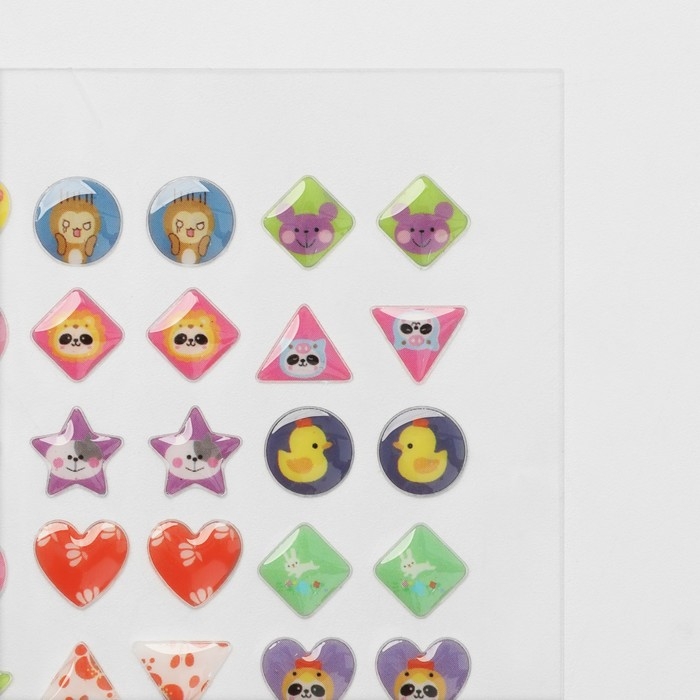 Серьги пластик &laquo;Наклейки&raquo; улыбка, яркие, цветные