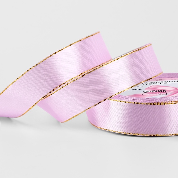 Лента атласная &laquo;Золотые нити&raquo;, 25 мм &times; 23 &plusmn; 1 м, цвет сиреневый №044