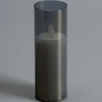 Светодиодная свеча "Серебристая" 20х5.5 см, AAx2 (не в компл.), Т/БЕЛЫЙ